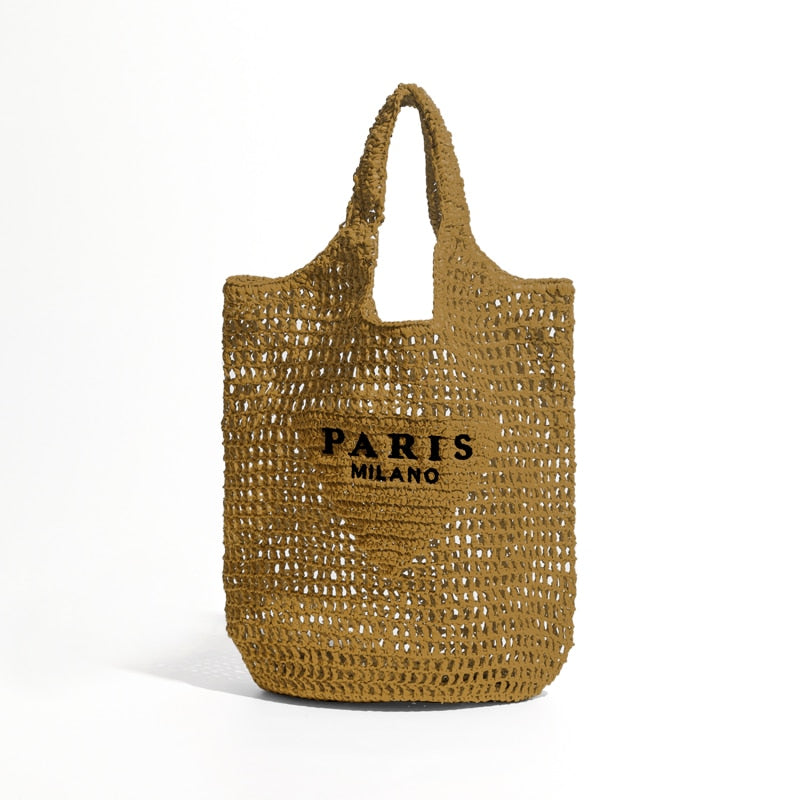 Plaited Raffia Straw Bag