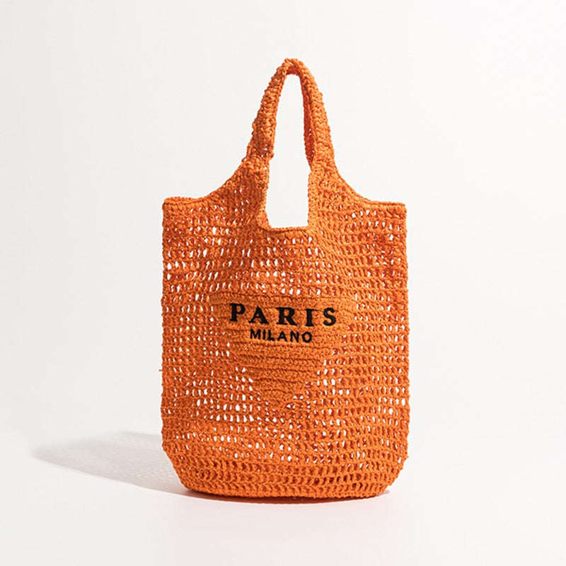 Plaited Raffia Straw Bag