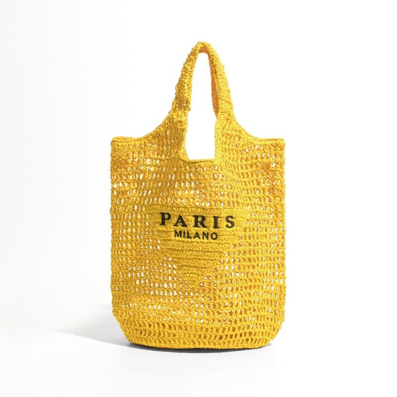 Plaited Raffia Straw Bag