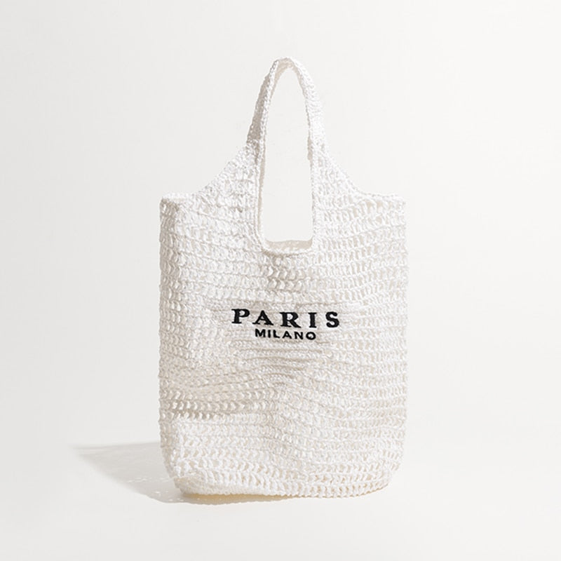 Plaited Raffia Straw Bag