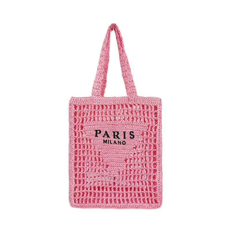 Plaited Raffia Straw Bag
