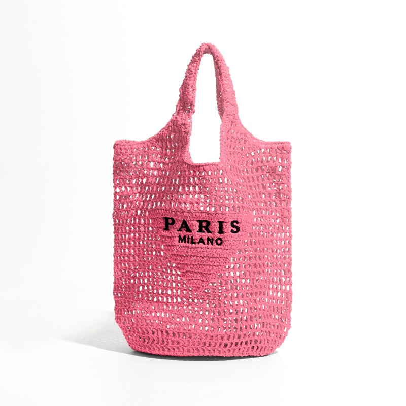 Plaited Raffia Straw Bag