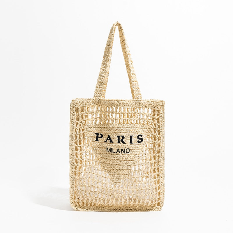 Plaited Raffia Straw Bag