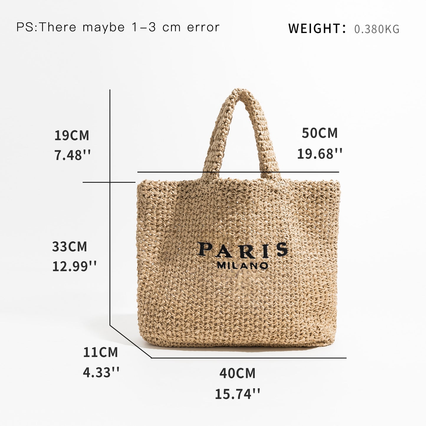 Plaited Raffia Straw Bag