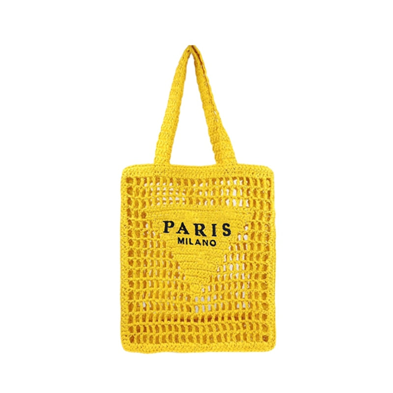 Plaited Raffia Straw Bag