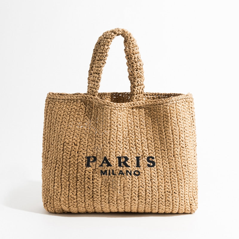 Plaited Raffia Straw Bag