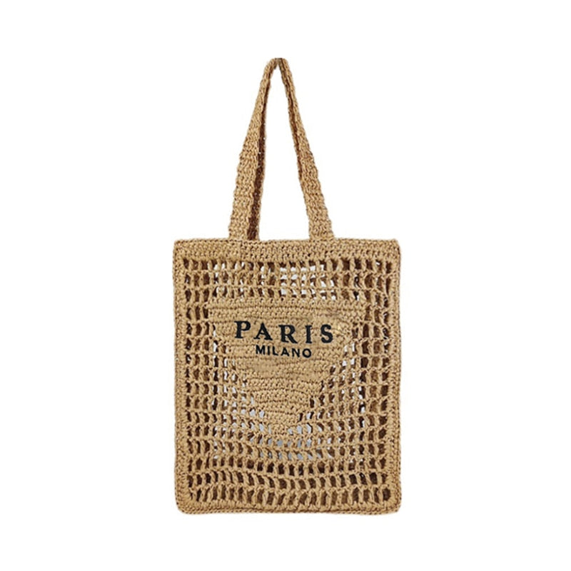 Plaited Raffia Straw Bag