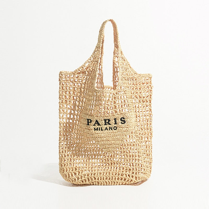 Plaited Raffia Straw Bag