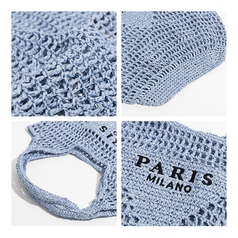 Plaited Raffia Straw Bag