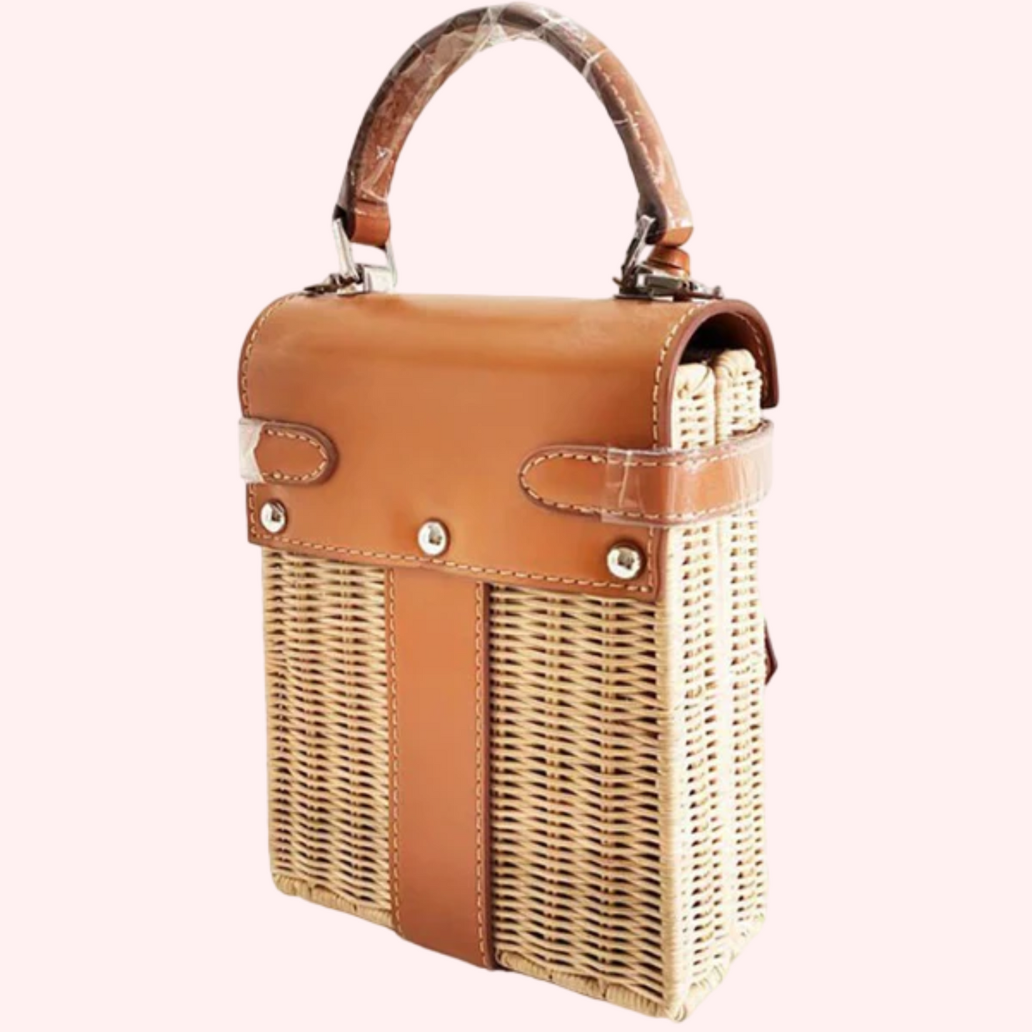 Handmade rattan bag handbag messenger straw bag