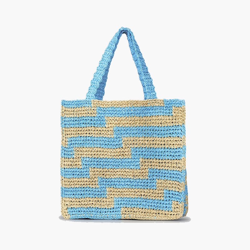 Beach Straw Bag Fashion Striped Shoulder Bags